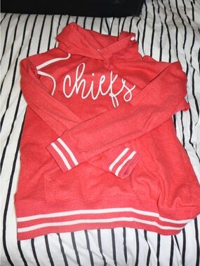 Women’s Kansas City chiefs  Red Hooded Sweater with 'Schiffs' Script